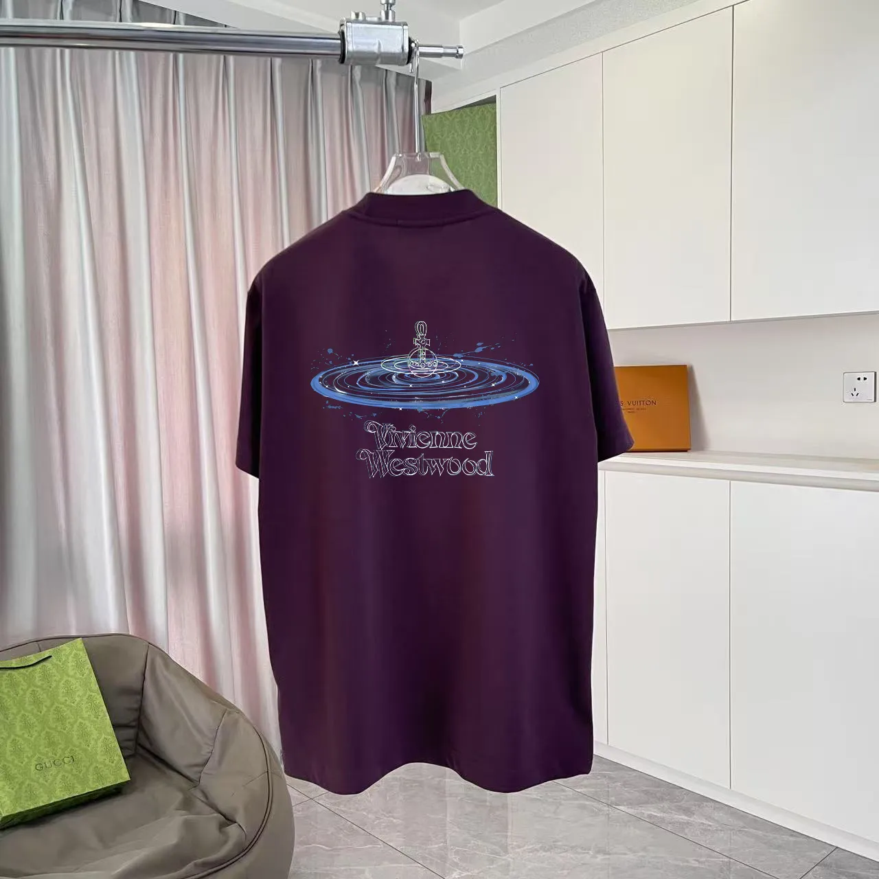 *Vivienne Westwood 2026 New Arrival logo g T Same Style Size：S M L XL XXL ：Black White Purple Gray